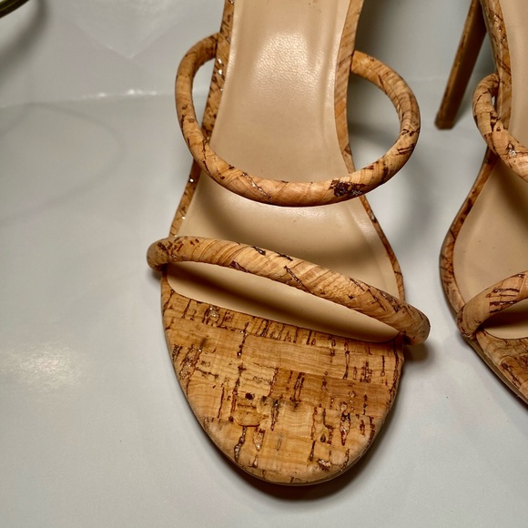 Bebe Cork Ankle Strap Dressy Heels 8.5 - Picture 3 of 14